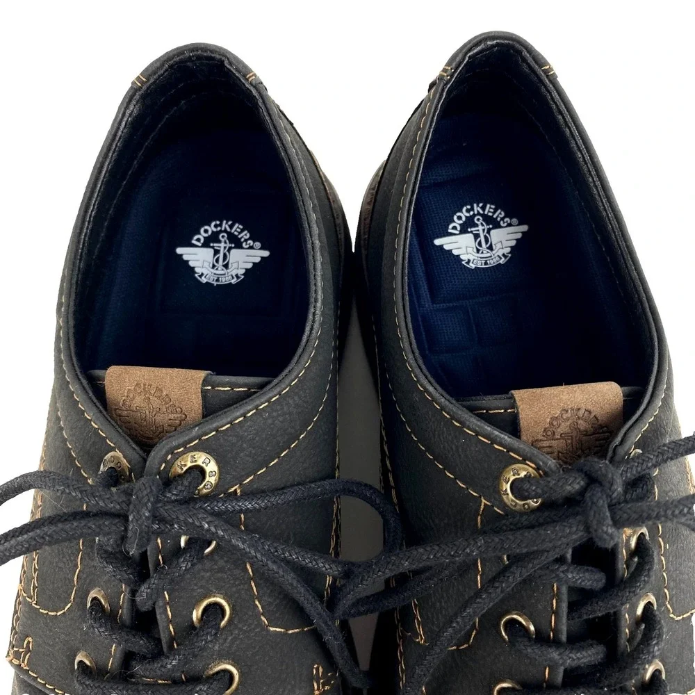 New Dockers Oxfords Men's 10 M Dark Gray / Black Lace Up Comfort Loafers Lace Up